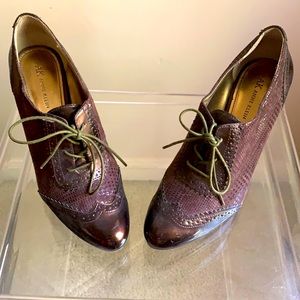 Chocolate brown Anne Klein heeled wingtips